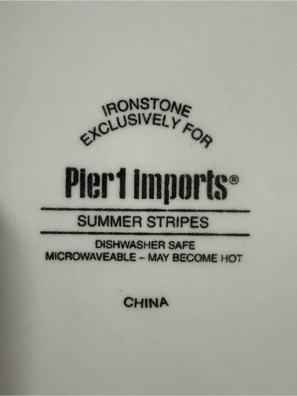 (4) Pier 1 Imports Summer Stripes Ironstone Colorful Dinner Plates 10.75”